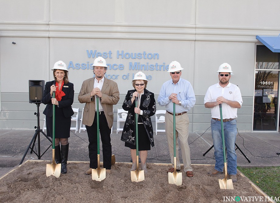 Photograph of group with shovels for a groundbreaking