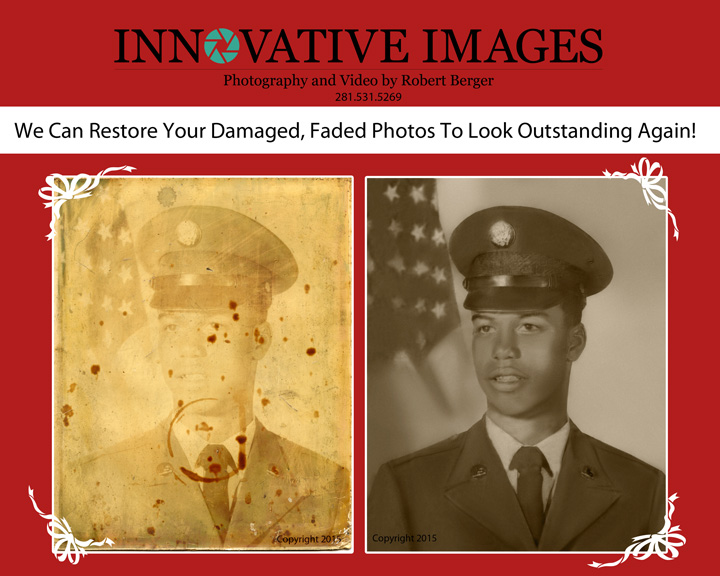 Photo Restoration for faded,damaged photos serving Houston, Katy, Fort bend, Texas